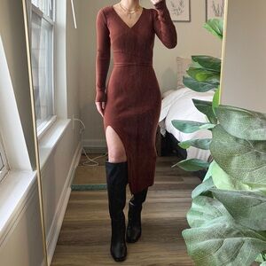 SOLD Abercrombie Tie Waist Midi Sweater Dress